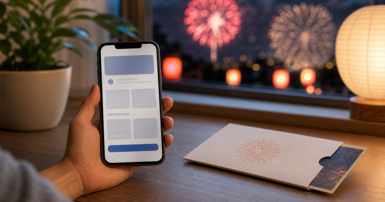 スマートフォンでイベント申込ページを確認するイメージ